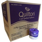 QUILTON TOILET PAPER WRAPPED 3 PLY 190 SHEET WHITE CARTON 48