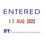 DESKMATE RECYCLED SELFINKING DATE STAMP ENTERED BY 4MM BLUERED