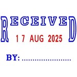 DESKMATE RECYCLED SELFINKING DATE STAMP RECEIVED BY 4MM BLUERED