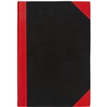 BLACK AND RED NOTEBOOK CASEBOUND FEINT RULED 100 LEAF 180 X 128MM