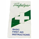 TRAFALGAR BASIC FIRST AID INSTRUCTIONS PAMPHLETFOLDED