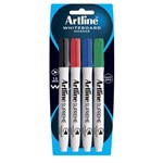 ARTLINE SUPREME WHITEBOARD MARKER BULLET 15MM ASSORTED PACK 4