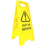 CLEANLINK SAFETY AFRAME SIGN OUT OF SERVICE 430 X 280 X 620MM YELLOW