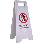 CLEANLINK SAFETY AFRAME SIGN NO ENTRY RESTRICTED AREA 430 X 280 X 620MM WHITE