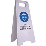 CLEANLINK SAFETY AFRAME SIGN EYE PROTECTION MUST BE WORN 430 X 280 X 620MM WHITE