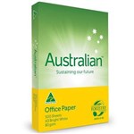 AUSTRALIAN A3 BRIGHT WHITE COPY PAPER 80GSM WHITE PACK 500 SHEETS