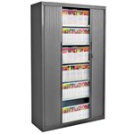 AVERY 20261MAA20126 TAMBOUR CABINET LATERAL FILING PACKAGE 5 SHELVES 1980 X 900 X 500MM GRAPHITE RIPPLE