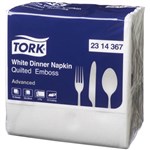 TORK 2314367 QUILTED EMBOSS DINNER NAPKIN 2 PLY 390 X 390MM WHITE PACK 75