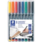STAEDTLER 313 LUMOCOLOR PERMANENT MARKER BULLET 04MM ASSORTED WALLET 8