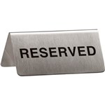ESSELTE TABLE SIGN RESERVED 20 X 60 X 50MM STAINLESS STEEL PACK 10