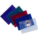 BEAUTONE DELUXE DOCUMENT FOLDER BUTTON CLOSURE MEDIA POCKET A4 CLEAR