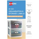 AVERY 39018 LABELS ERASE DRY REMOVABLE 889 X 317MM WHITE WITH BLUE DETAILS PACK 16