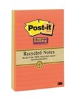 POSTIT 6603SSNRP RECYCLED SUPER STICKY LINED NOTES 101 X 152MM BALI PACK 3