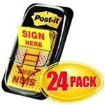 POSTIT 680924CP SIGN HERE FLAGS CABINET PACK 24