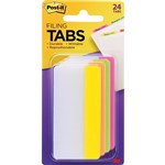 POSTIT 686PLOY3IN DURABLE FILING TABS SOLID 75MM BRIGHT ASSORTED PACK 24