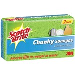 SCOTCHBRITE ANTIBACTERIAL CHUNKY SPONGES PACK 2
