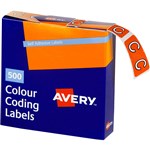 AVERY 43203 LATERAL FILE LABEL SIDE TAB C COLOUR CODE 25 X 38MM ORANGE PACK 500
