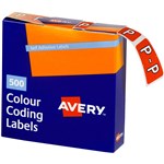 AVERY 43216 LATERAL FILE LABEL SIDE TAB P COLOUR CODE 25 X 38MM DARK ORANGE PACK 500
