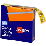 AVERY 43217 LATERAL FILE LABEL SIDE TAB Q COLOUR CODE 25 X 38MM YELLOW PACK 500