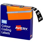 AVERY 43219 LATERAL FILE LABEL SIDE TAB S COLOUR CODE 25 X 38MM DARK GREEN PACK 500