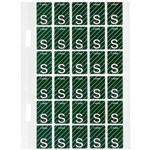 AVERY 44419 LATERAL FILE LABEL TOP TAB S COLOUR CODE 20 X 30MM DARK GREEN WITH STRIPE PACK 150