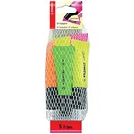 STABILO NEON HIGHLIGHTER CHISEL YELLOW GREEN PINK ORANGE PACK 5