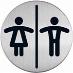 DURABLE PICTOGRAM SIGN WC WOMEN AND MEN 83MM STAINLESS STEEL