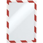 DURABLE DURAFRAME SECURITY FRAME A4 REDWHITE PACK 5