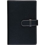 DEBDEN ACCENT PU COMPENDIUM WITH A4 NOTEPAD BLACK