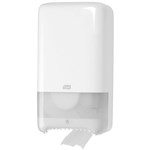 TORK 557500 T6 TWIN VERTICAL MIDSIZED TOILET ROLL DISPENSER WHITE