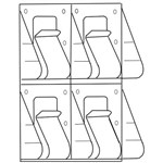 DEFLECTO BROCHURE HOLDER STAIRSTEP DISPLAY PANEL 4 X A4 CLEAR