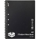 SPIRAX P599 3SUBJECT NOTEBOOK 7MM RULED SIDE OPEN A4 300 PAGE BLACK