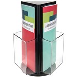 DEFLECTO BROCHURE HOLDER COUNTER TOP ROTATING 3 SIDED DL BLACK