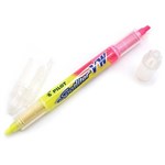PILOT SPOTLITER DUAL NIB HIGHLIGHTER CHISEL 1040MM DUAL COLOUR YELLOWPINK BOX 12