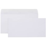 CUMBERLAND DL ENVELOPES WALLET PLAINFACE STRIP SEAL 80GSM 110 X 220MM WHITE BOX 500