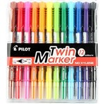 PILOT SCATM DUAL NIB PERMANENT MARKER 0405MM ASSORTED PACK 12
