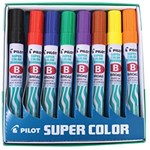 PILOT SCAB SUPER COLOUR PERMANENT MARKER CHISEL 40MM ASSORTED PACK 8