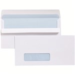 CUMBERLAND DLX ENVELOPES SECRETIVE WALLET WINDOWFACE 38 X 95 SELF SEAL 80GSM 235 X 120MM WHITE BOX 500