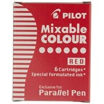 PILOT PARALLEL CALLIGRAPHY PEN INK CARTRIDGE RED PACK 6