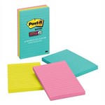 POSTIT 6603SSMIA SUPER STICKY NOTES 100 X 148MM MIAMI PACK 3