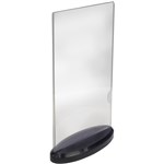 DEFLECTO SIGN HOLDER OVAL BASE DOUBLE SIDED PORTRAIT DL CLEARSMOKE