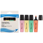 INITIATIVE HIGHLIGHTER CHISEL ASSORTED PASTEL WALLET 4