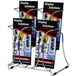 DEFLECTO CHROME SERIES MULTIPOCKET BROCHURE HOLDER 4POCKET 2TIER DL SILVER