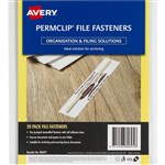 AVERY 80695 PERMCLIP FILE FASTENER WHITE PACK 20