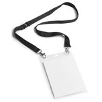DURABLE NAMEPASS HOLDER WITH TEXTILE LANYARD DUO A6 BLACK PACK 10