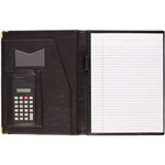 DEBDEN ECONOMY CONFERENCE FOLDER WITH FULL SIZE CALCULATOR A4 BLACK PU COVER