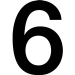 APLI SELF ADHESIVE NUMBER 6 BLACKWHITE
