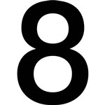 APLI SELF ADHESIVE NUMBER 8 BLACKWHITE