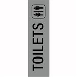 APLI SELF ADHESIVE SIGN TOILETS 50 X 202MM GREYBLACK