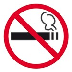 APLI SELF ADHESIVE SIGN NO SMOKING SELF 114MM BLACKRED